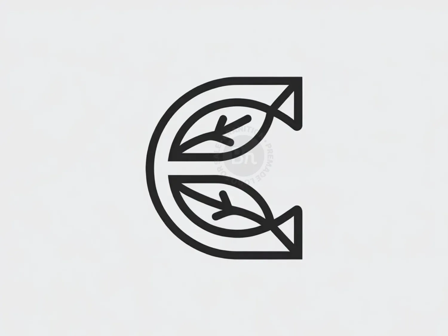 Letter C Leaf Logo Design