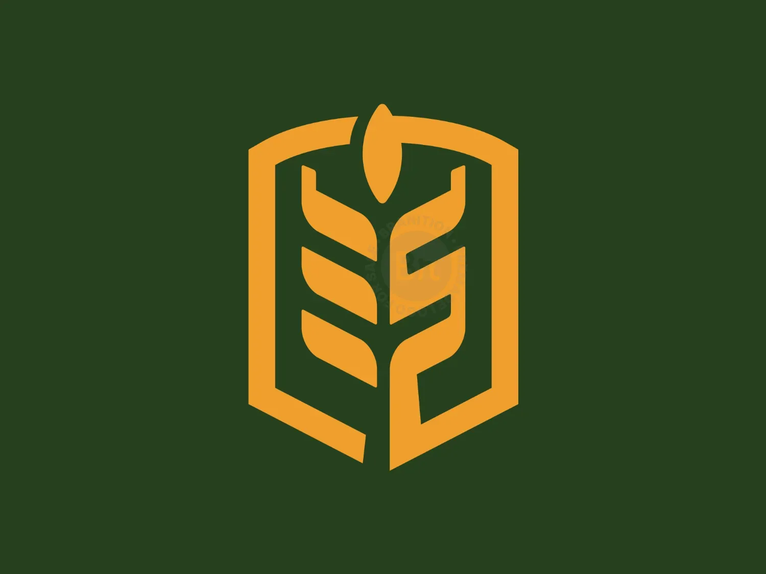 Letter S Wheat In Shield Logo