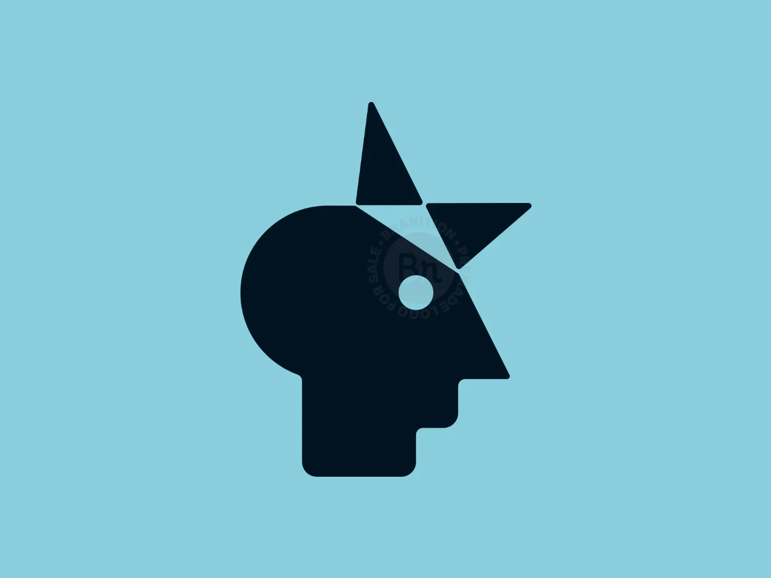 Star Man Side Profile Simple Logo