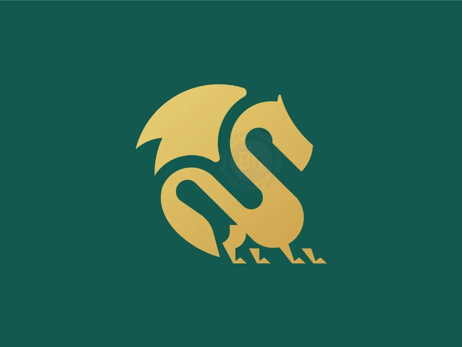 Luxury Golden Dragon Logo