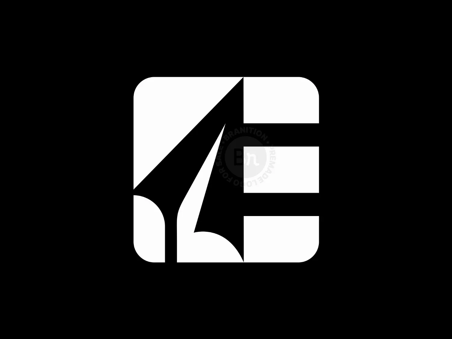 Letter E Paper Plane Simple Logo
