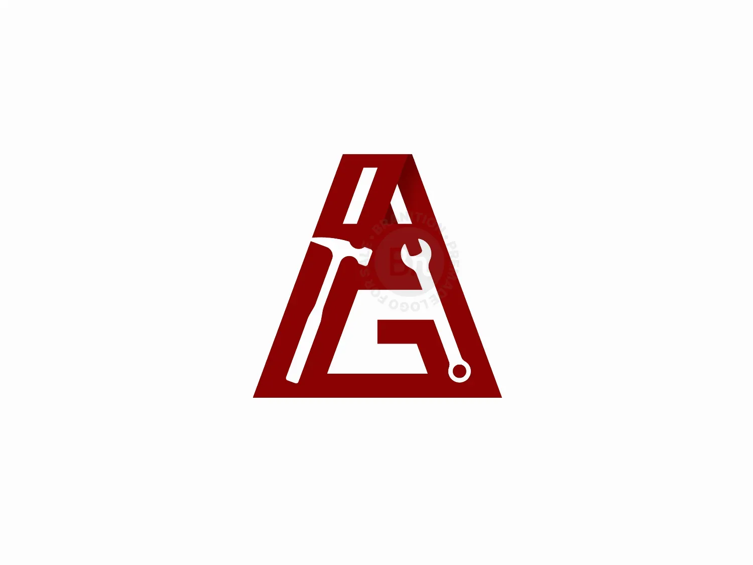 Letter Ga Or Ag Wrench Hammer Logo