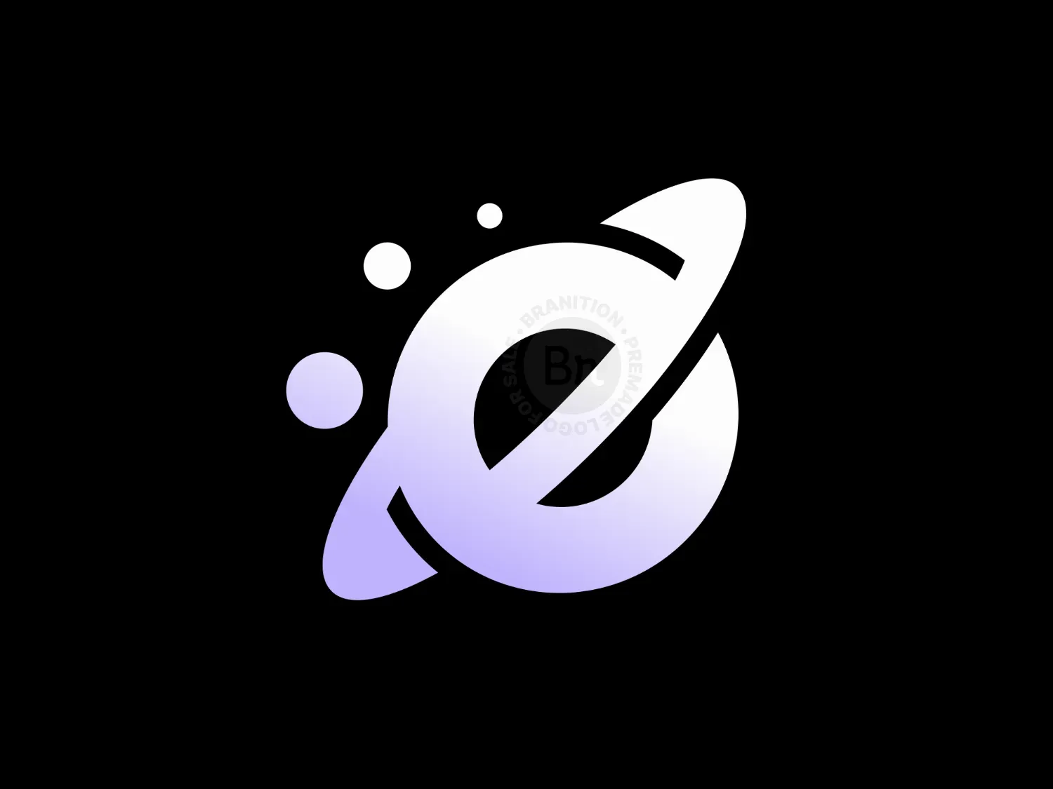 Letter E Space Planet Simple Logo