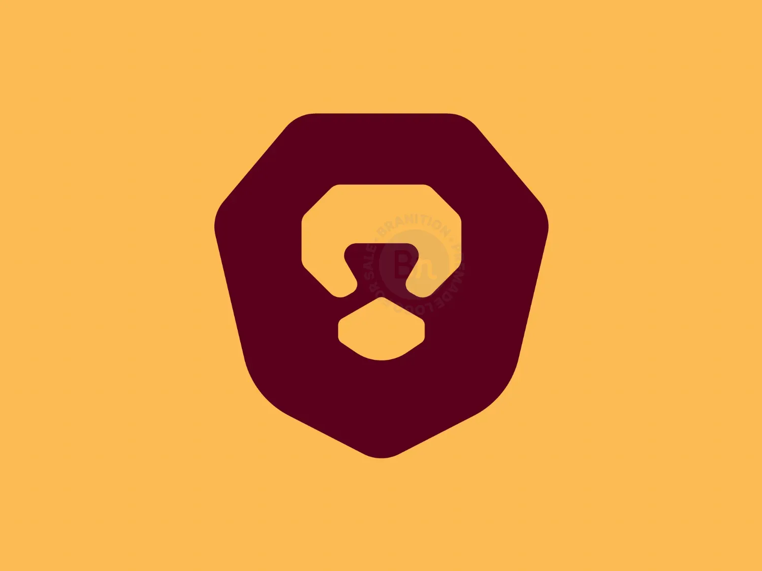Modern Minimalist Lion Shield Logo