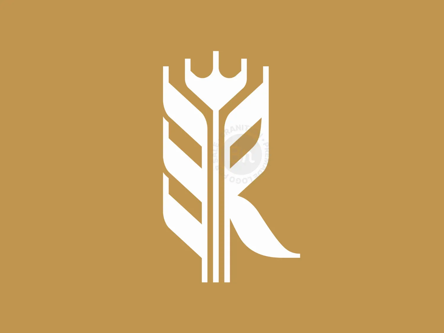 Letter R Wheat Simple Logo