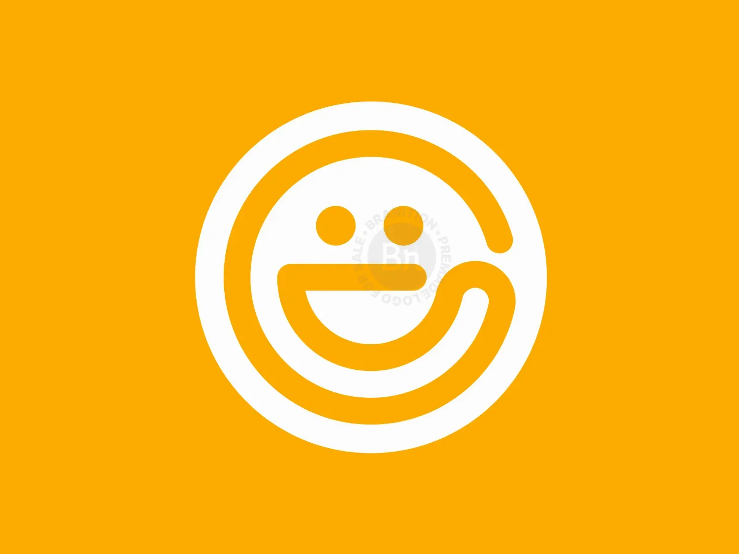 Smiley Round Face Simple Logo