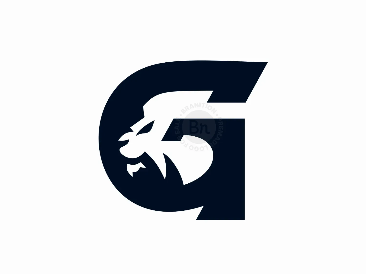 Letter G Lion Face Simple Modern Logo