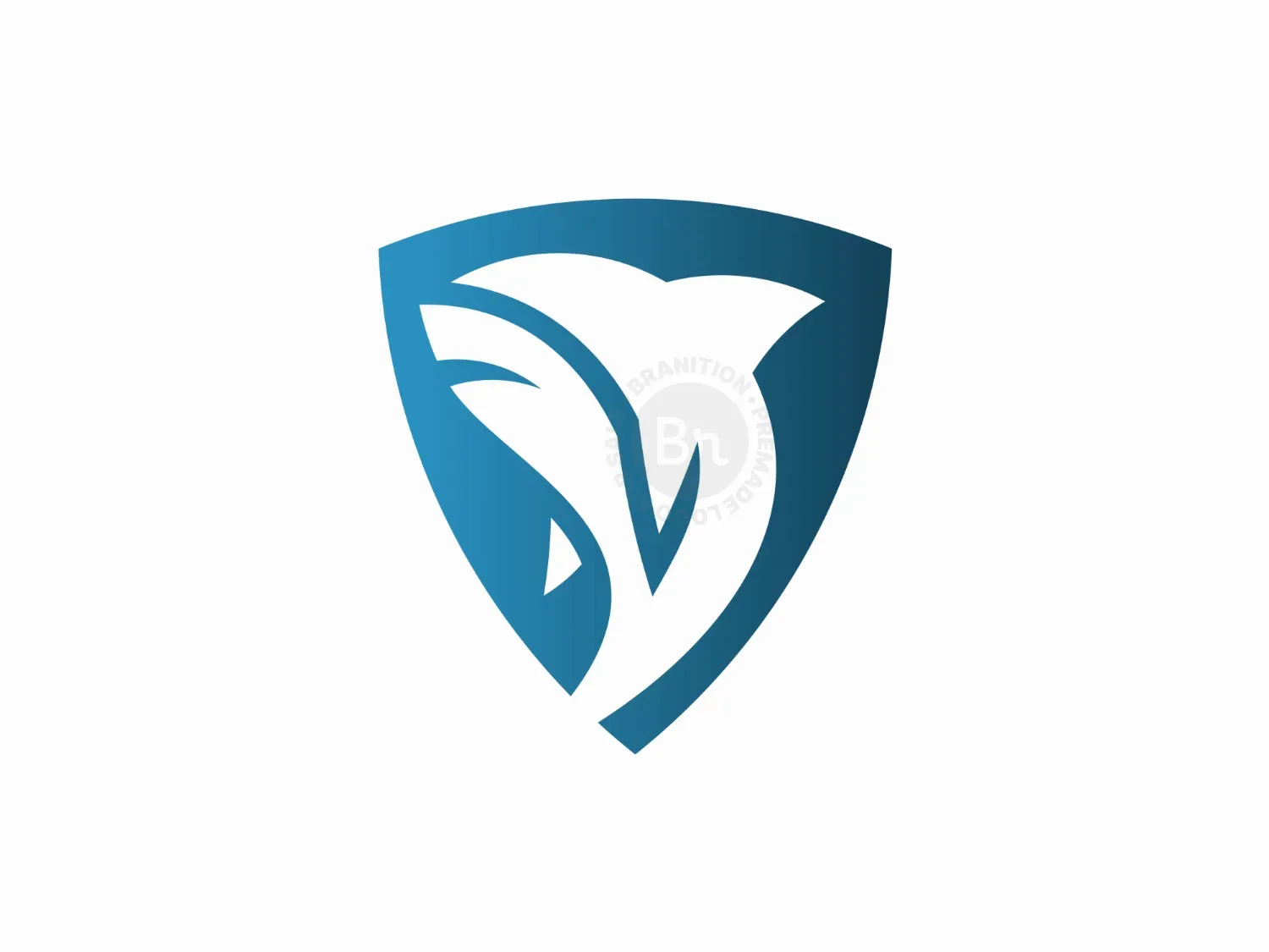 Simple Sporty Shark Shield Logo