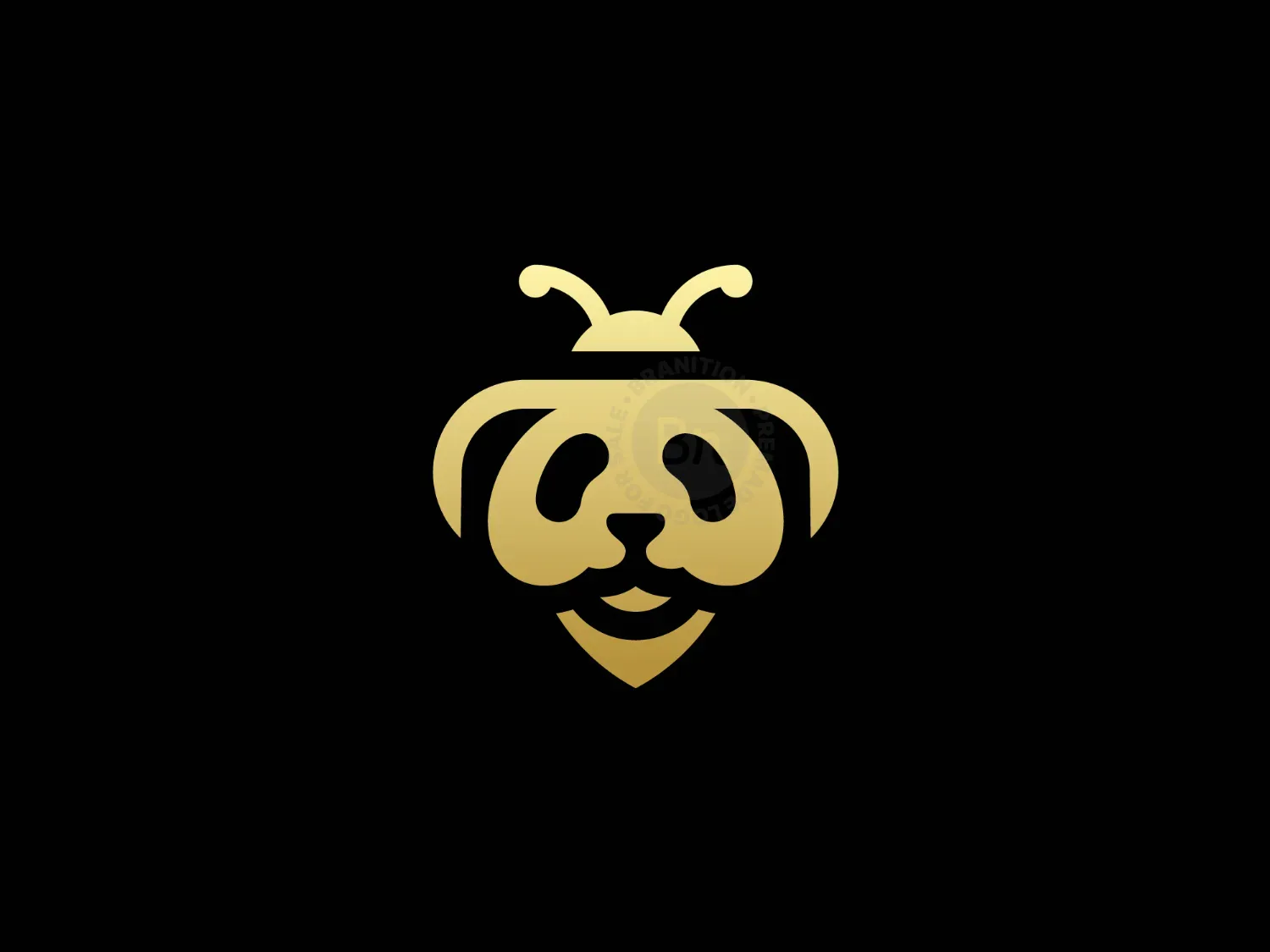 Golden Panda Bee Monogram Logo