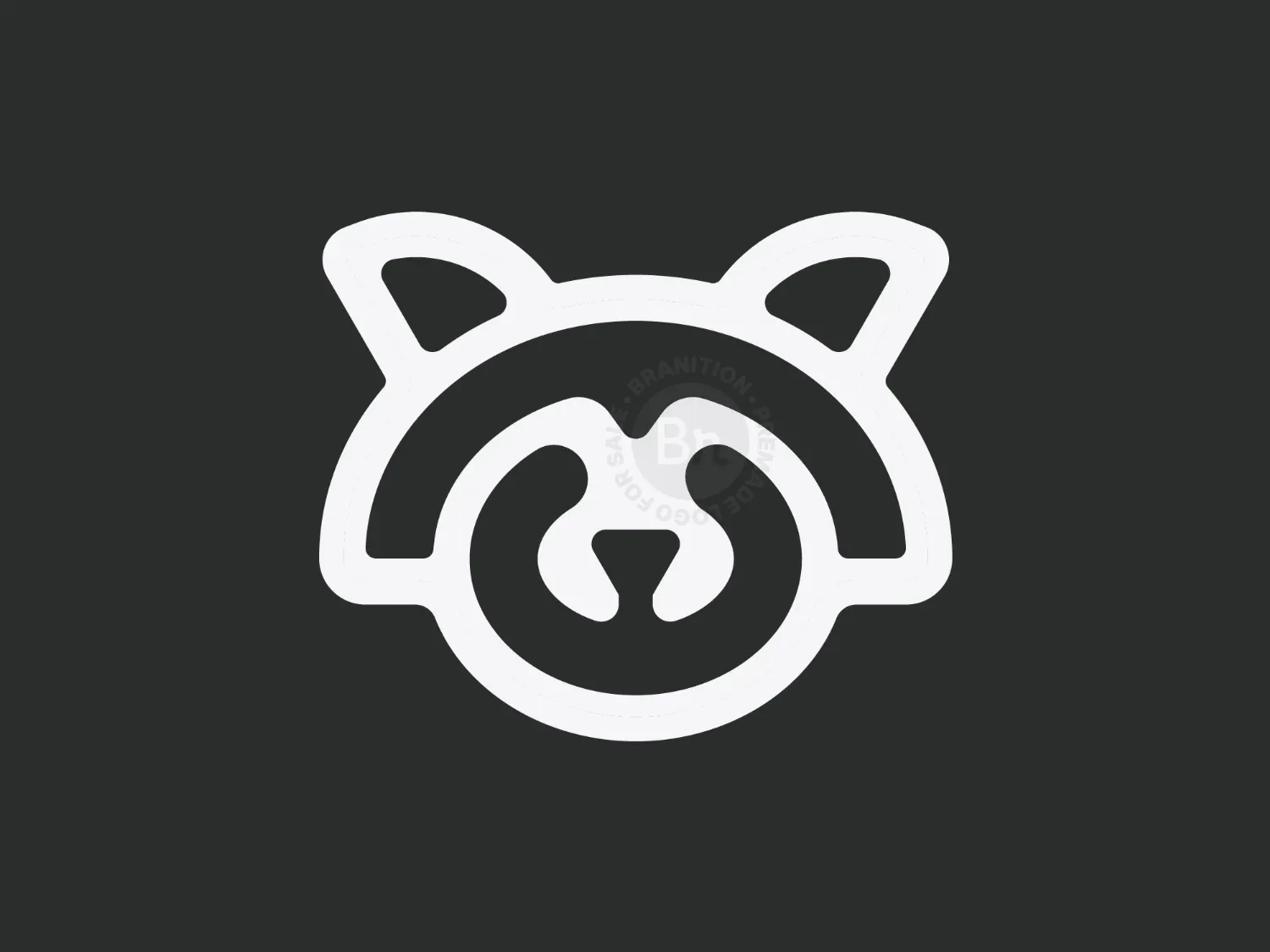 Minimalist Raccoon Head Logo