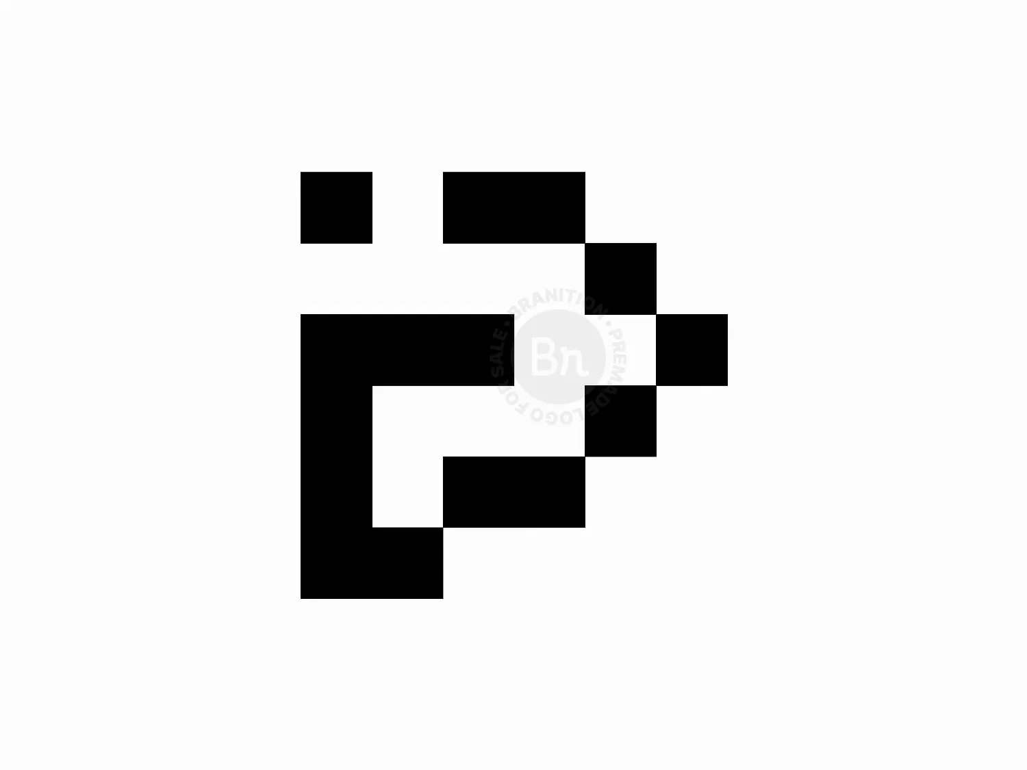 P Monogram Pixel Tech Logo Design | SaaS & Software Logo