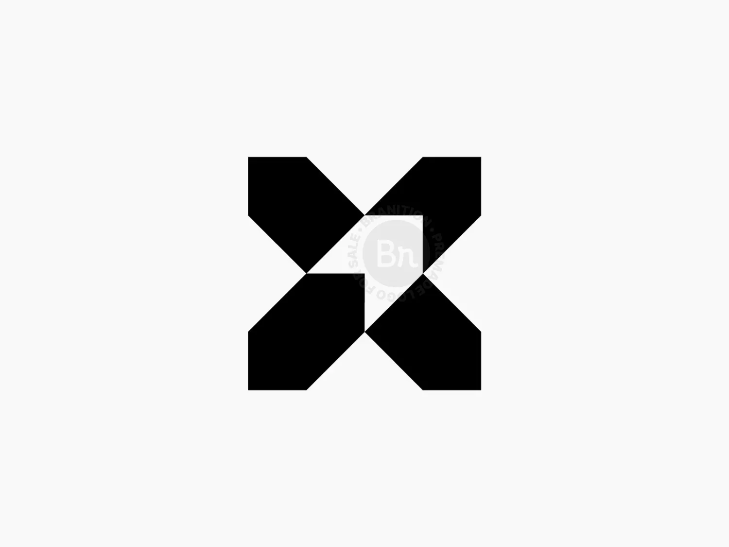 Abstract X Logo, Negative Space Arrow // For Sale