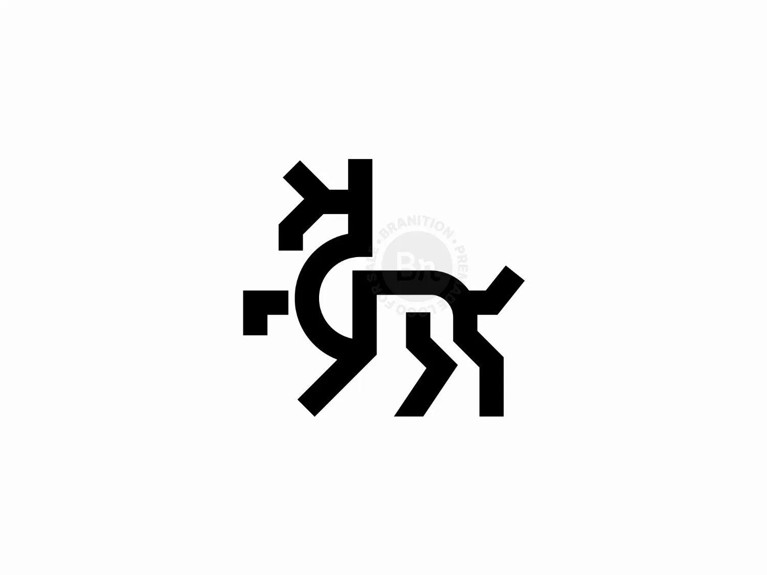 Minimalist Crazy Deer Logo