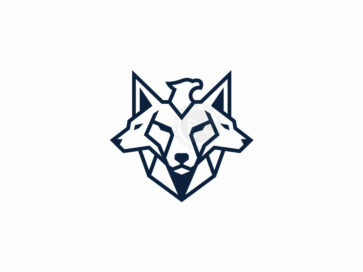 Apex Wolf & Eagle Guardian Geometric Logo