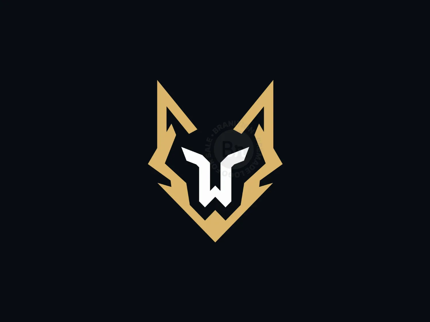 Geometric Wolf Letter W Logo