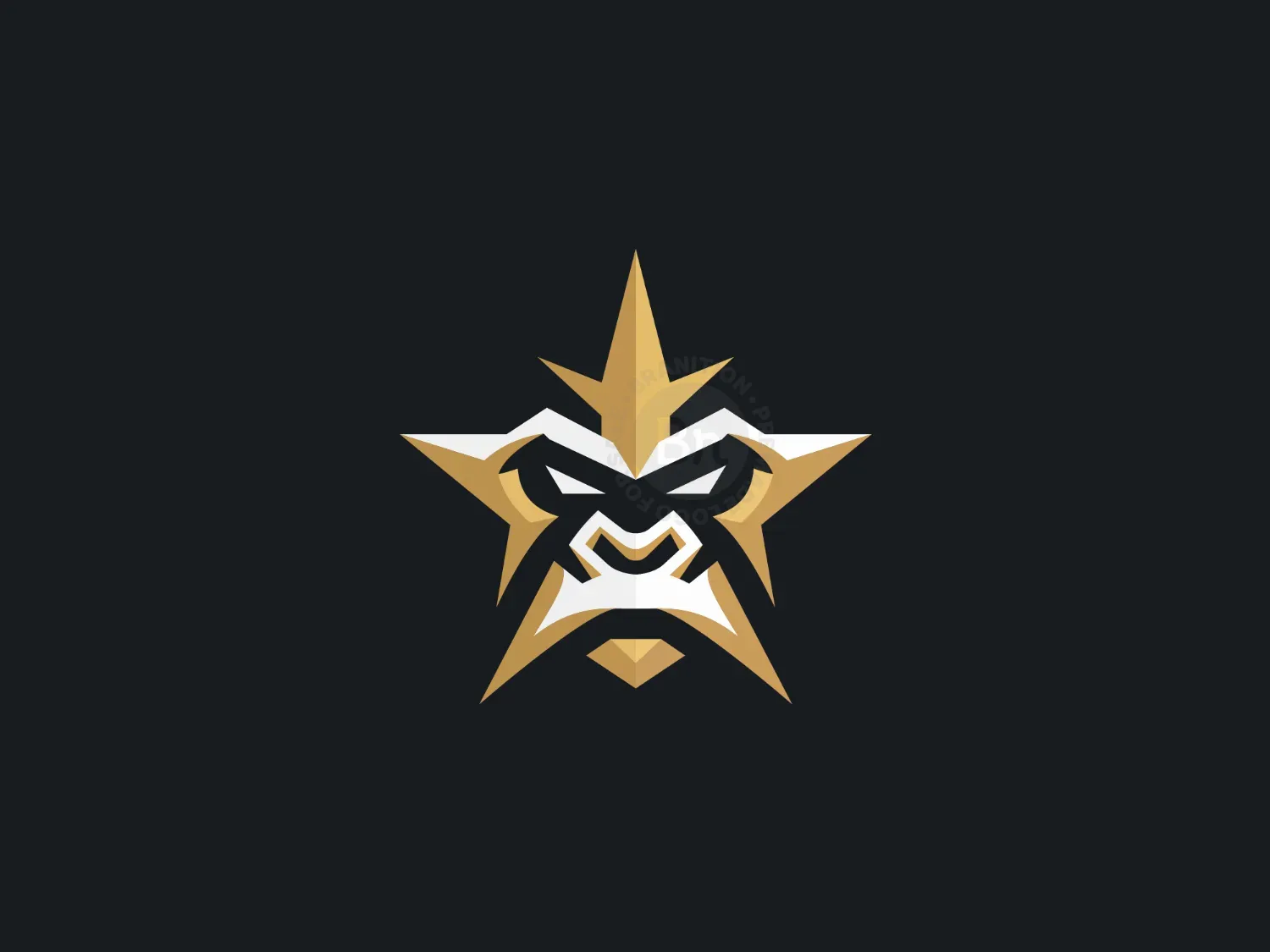 Gorilla Star Face Geometric Logo