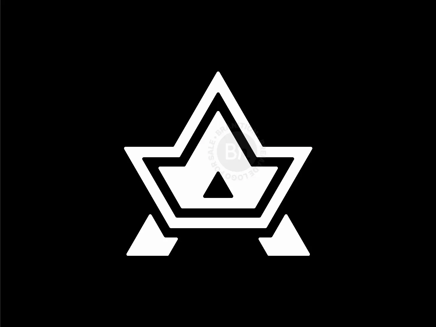 Letter A King Crown Minimalist Line Monogram Logo