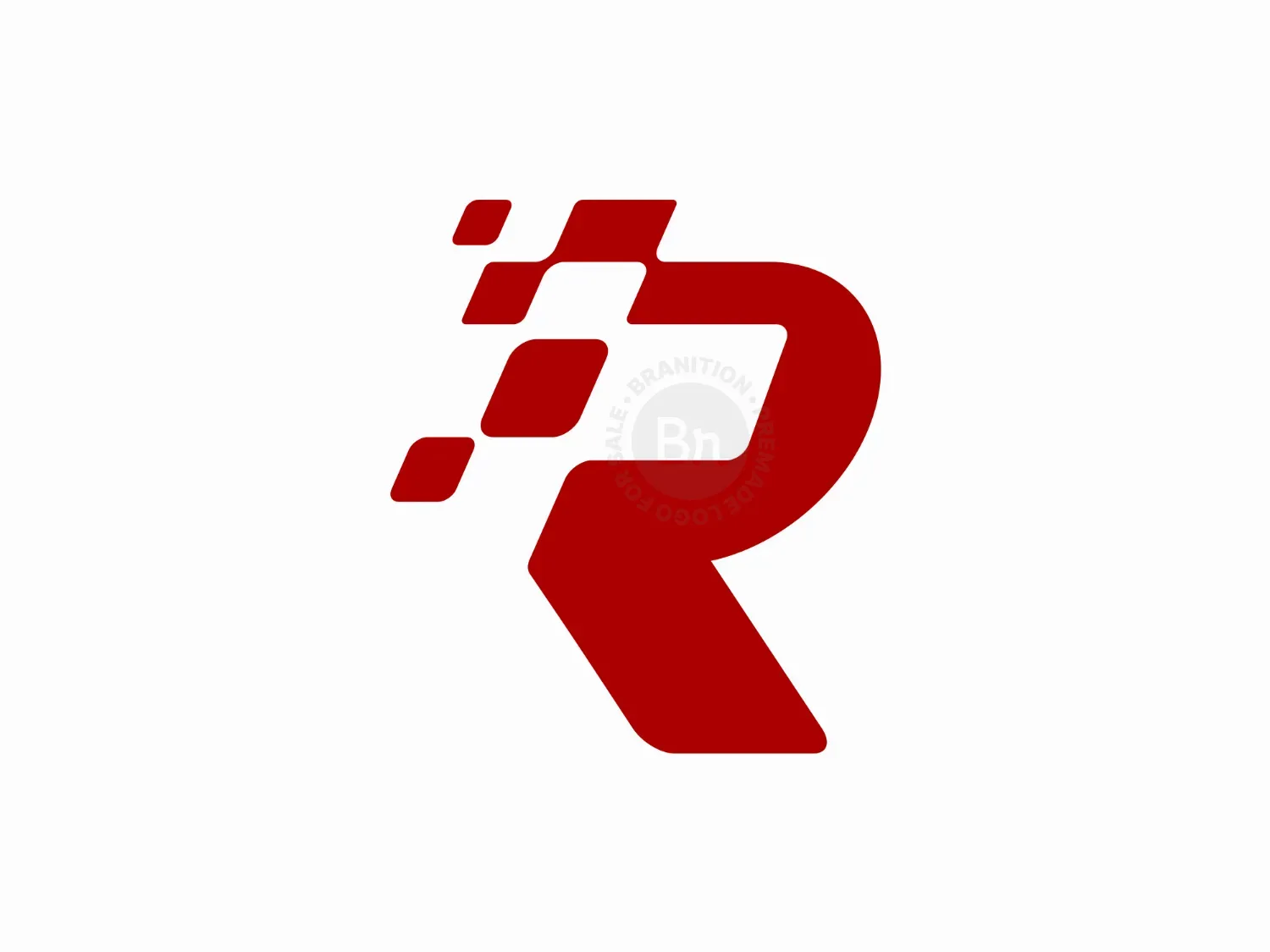 Letter R Race Simple Flag Logo