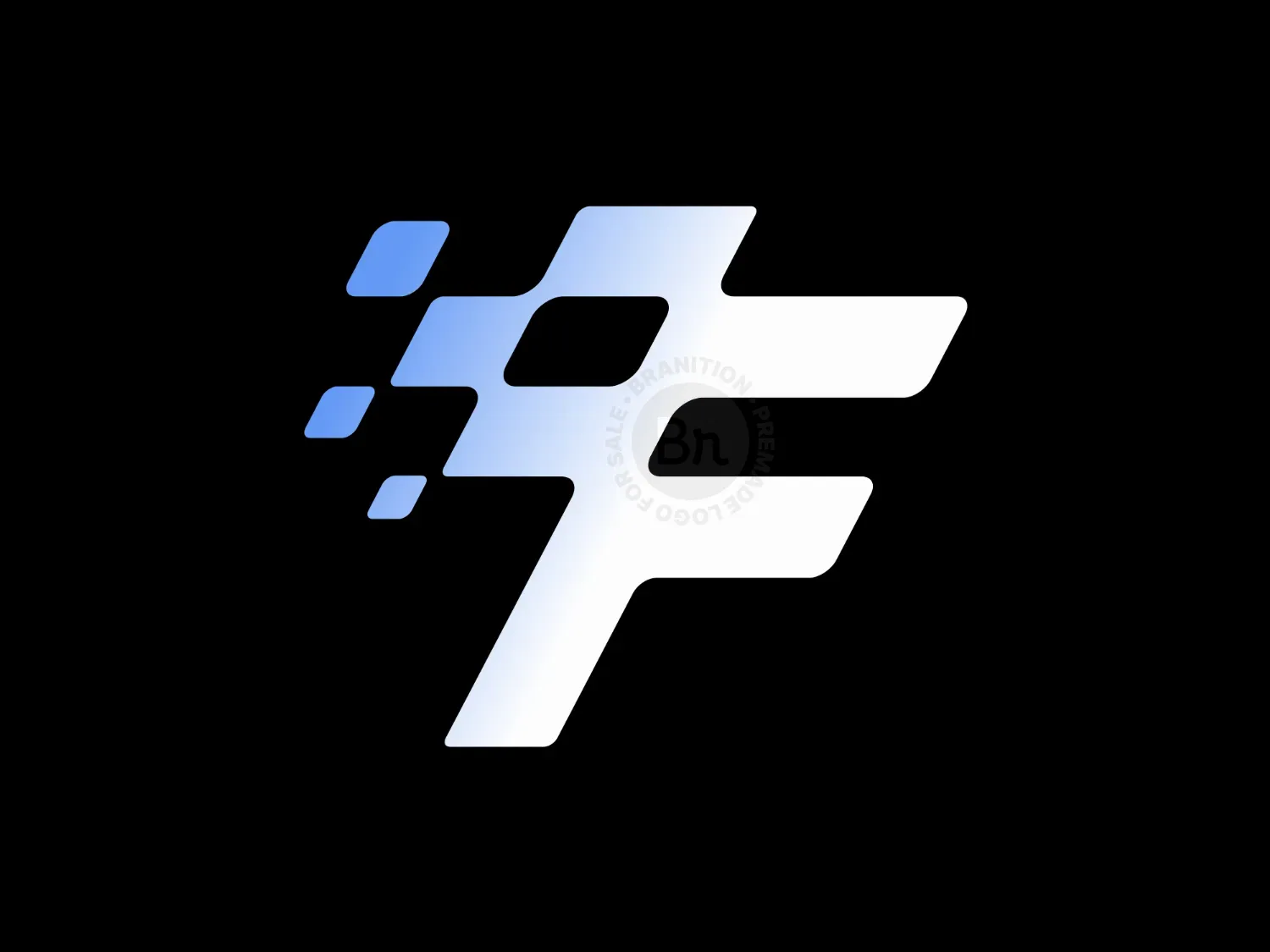 Letter F Race Flag Simple Modern Logo