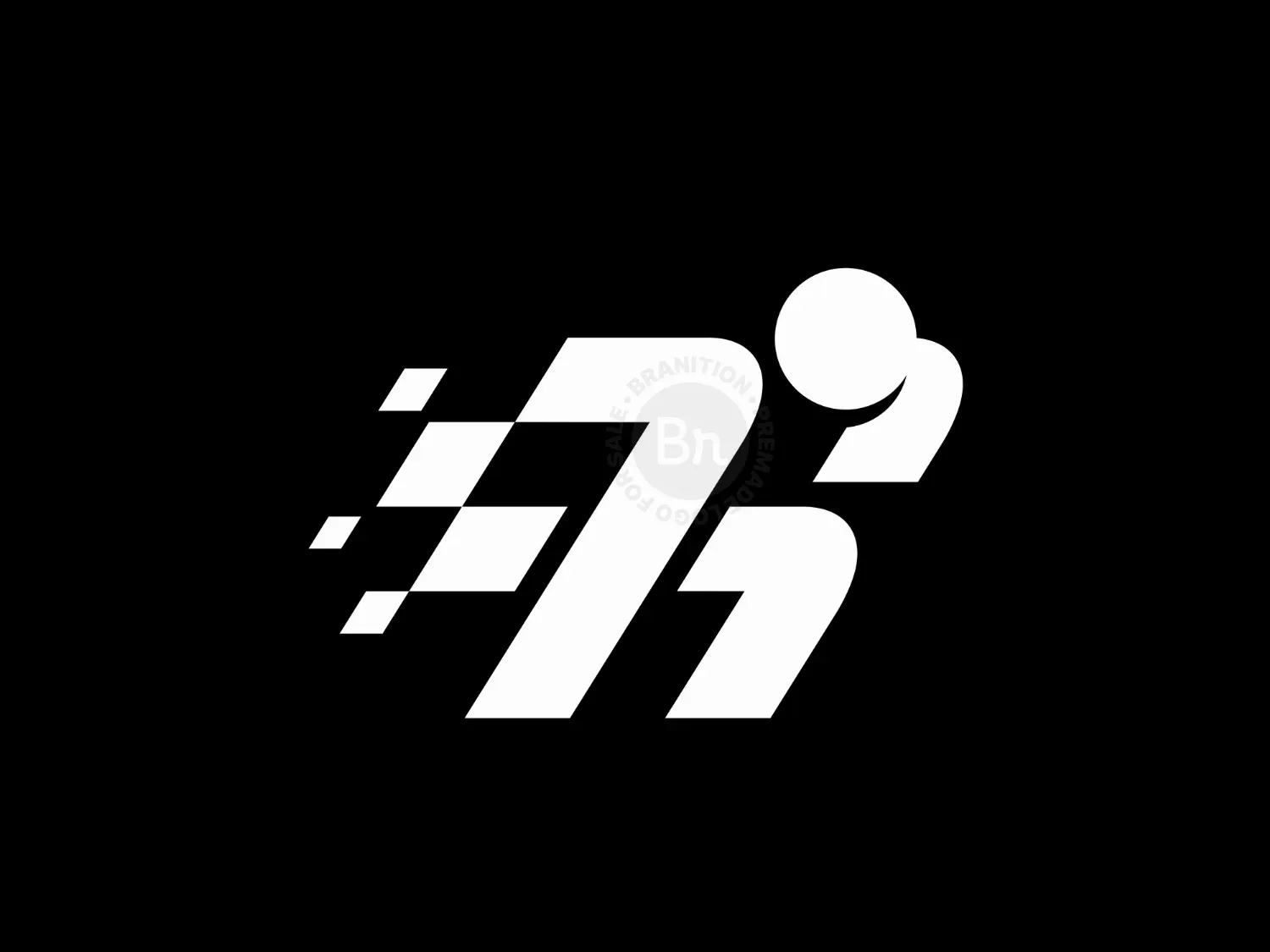 Letter R Run Race Flag Logo