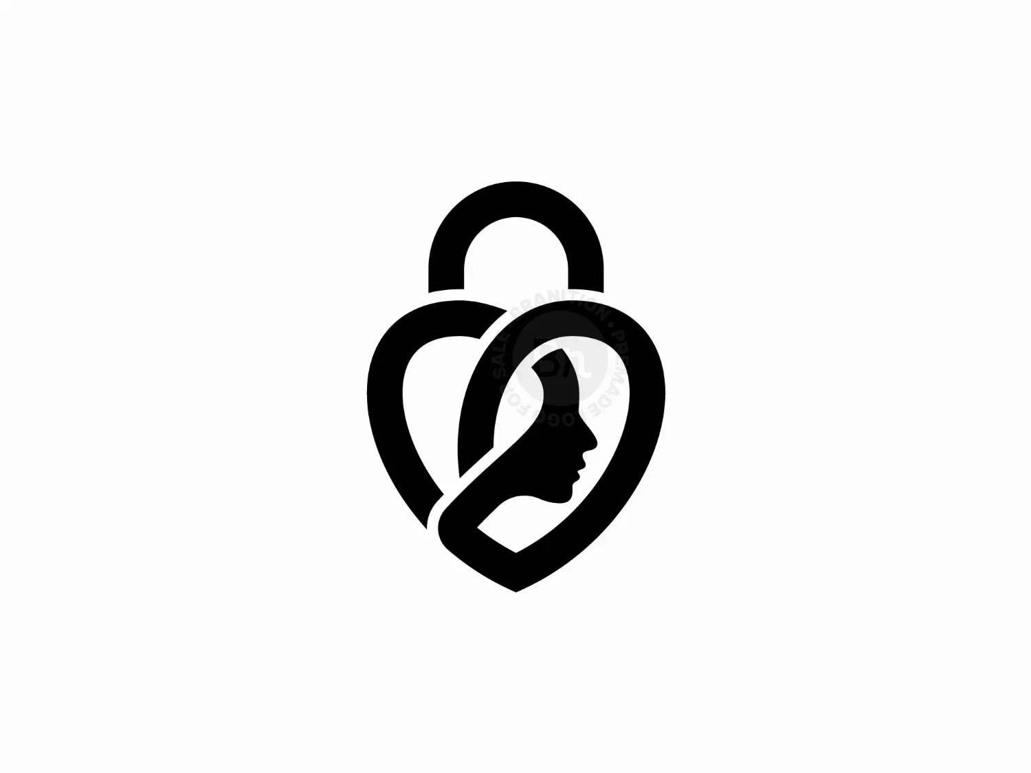 Identity Heart Lock Logo. Trust And Privacy Symbol
