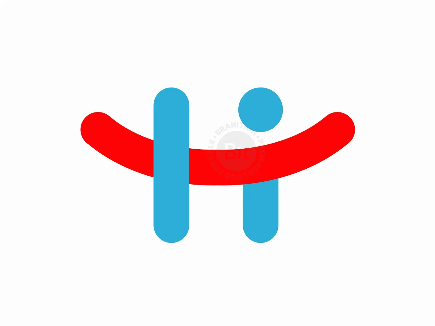 Letter Hi Smile Face Simple Logo