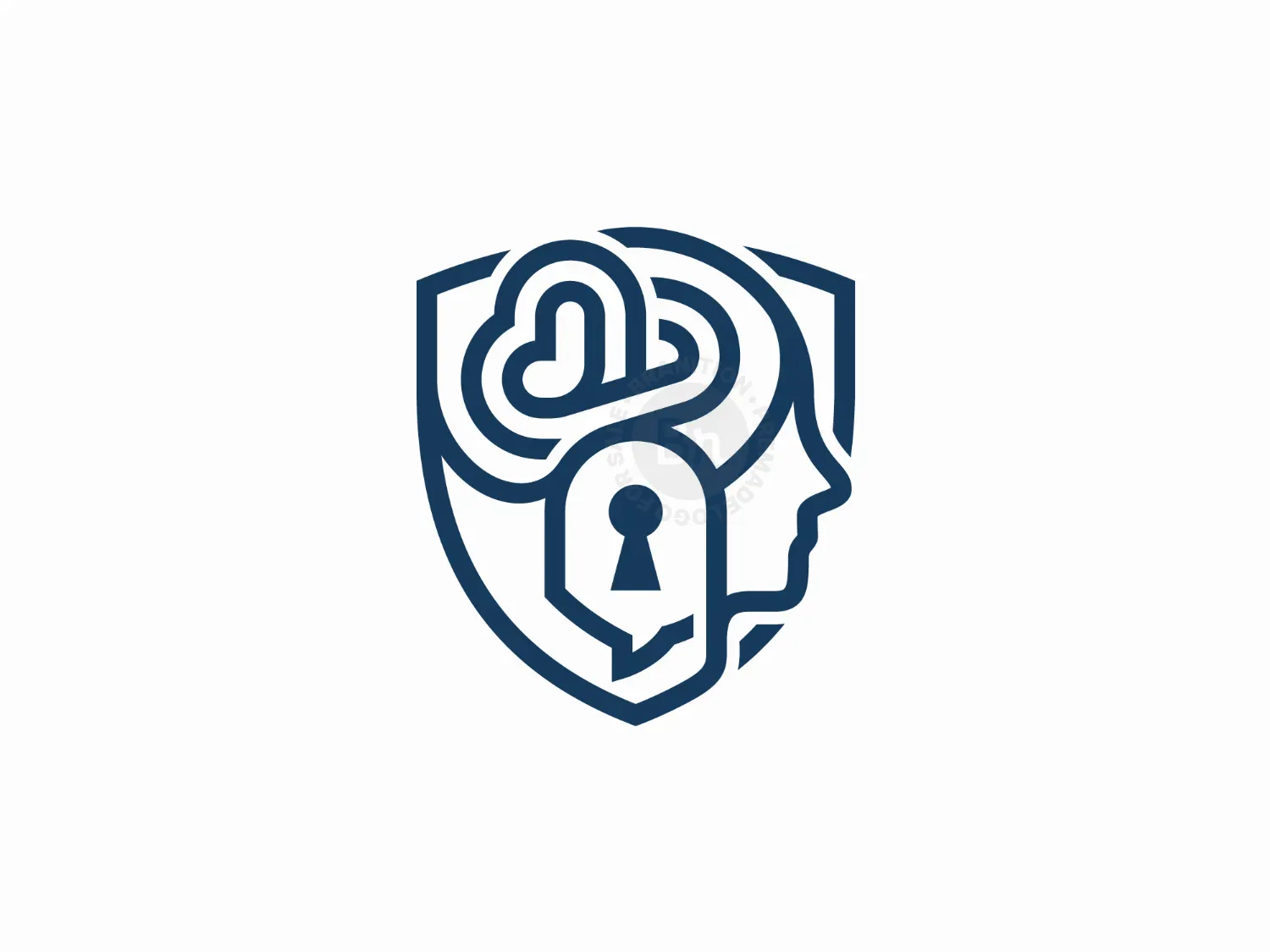 D Shield Identity Lock Logo