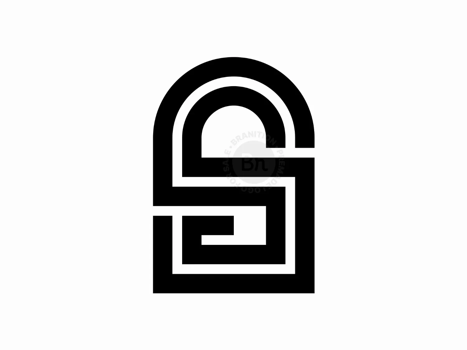 Letter S Safety Padlock Simple Logo