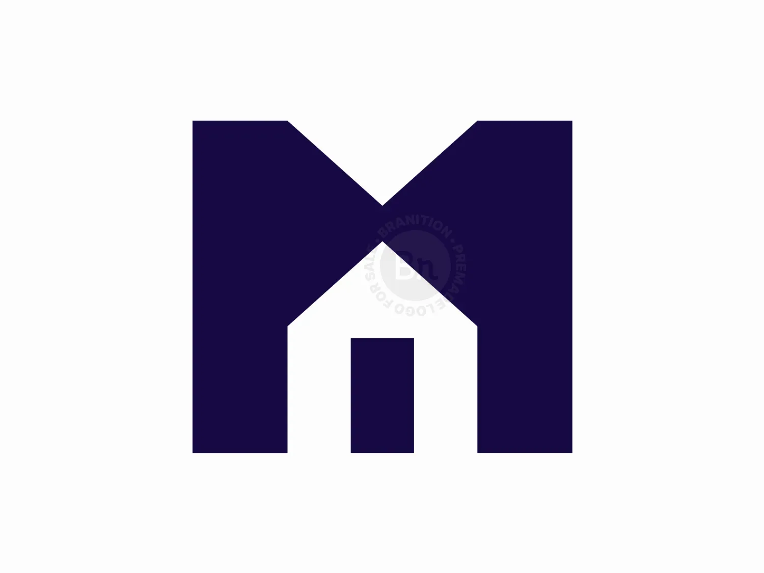 Letter M Simple House Logo