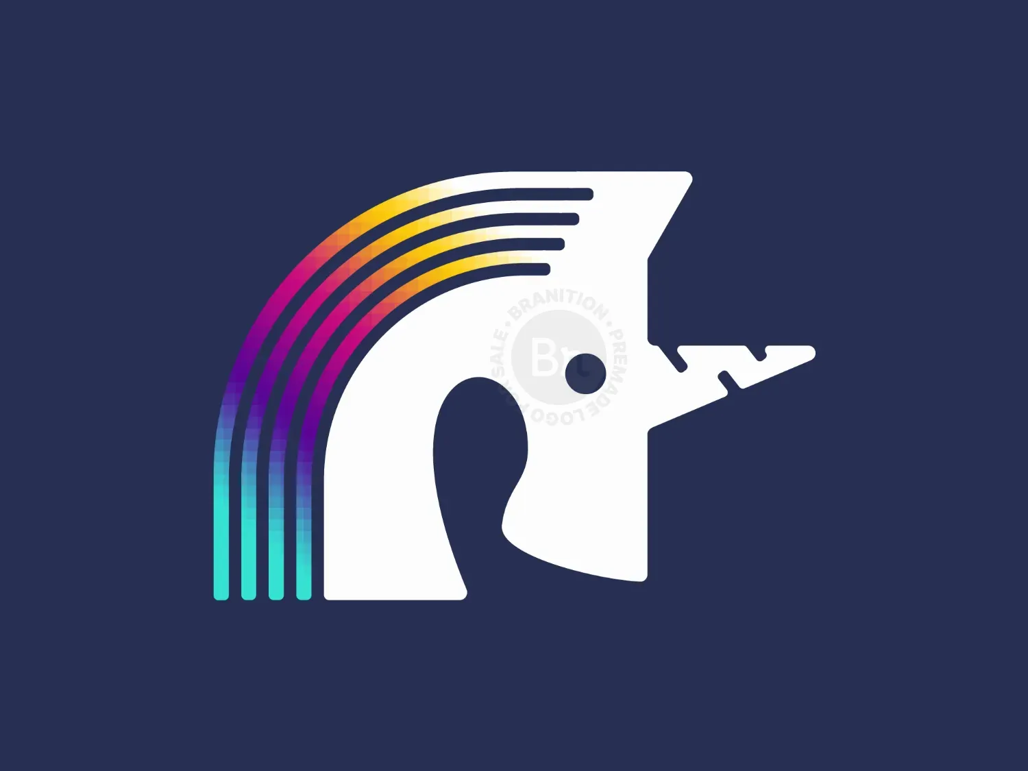 Rainbow Unicorn Tech Startup Logo