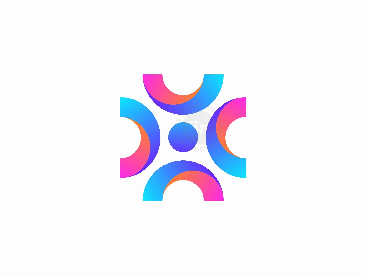 Colorful Connected People Logo Design