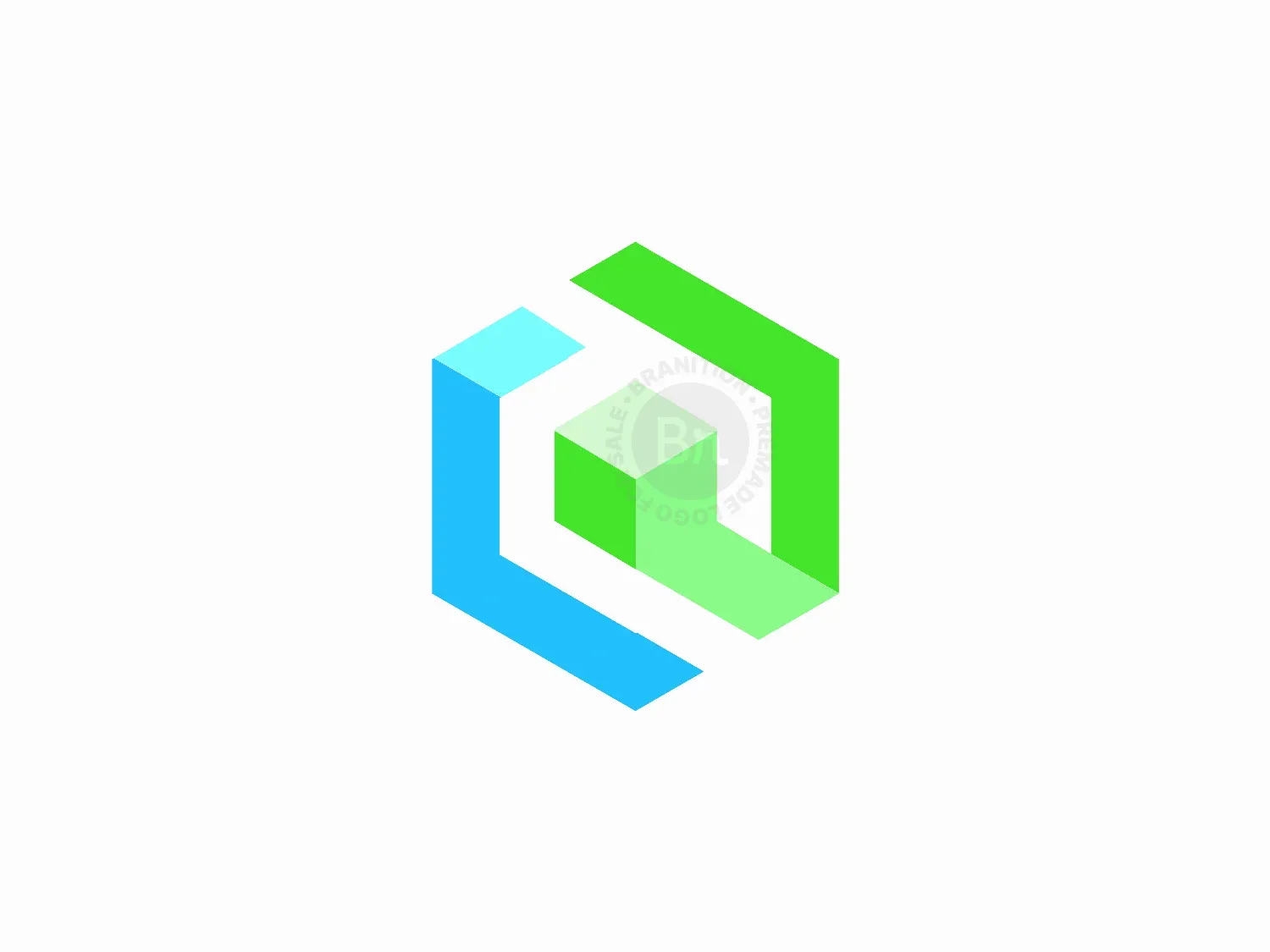 3D Geometric Cube Logo Design