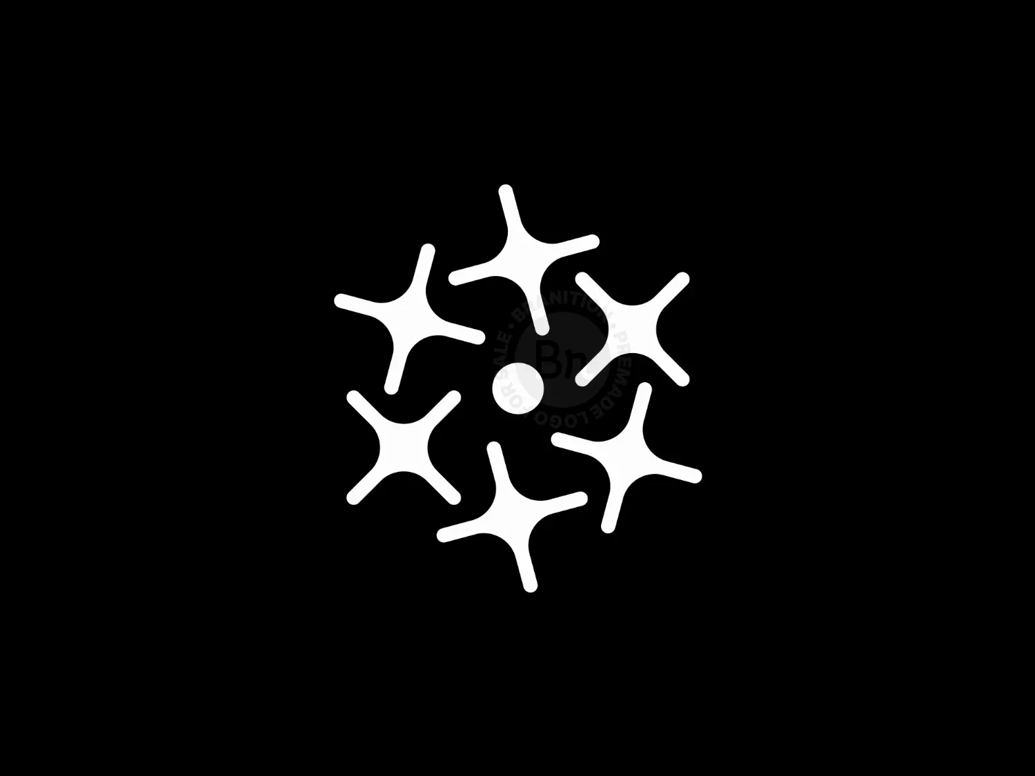 Star Flower Negative Space Logo