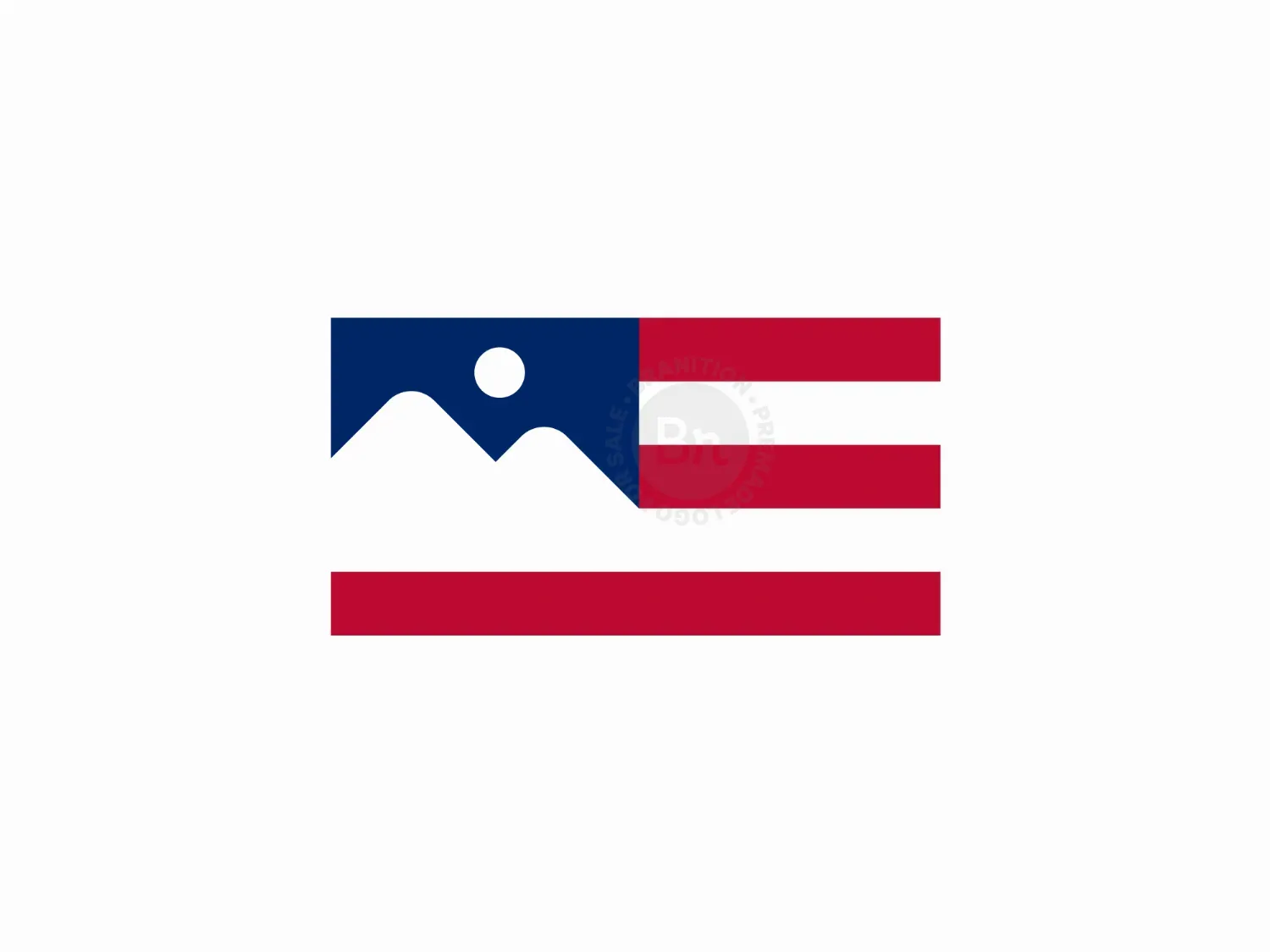 Usa Or American Mountain And Sun Gallery Photography Logo