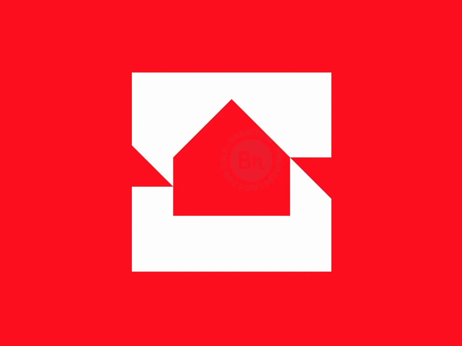 Letter S Square House Simple Logo