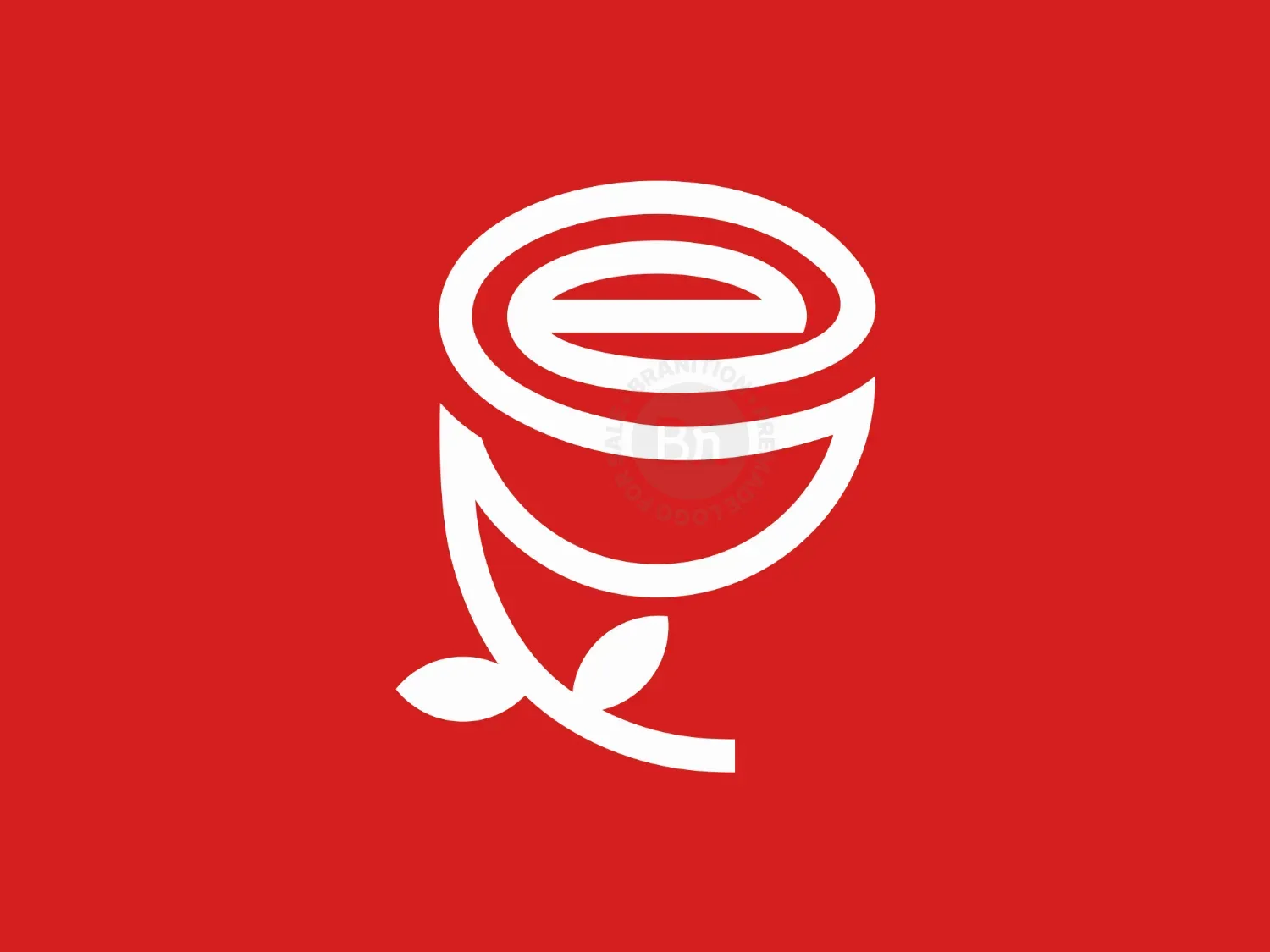 Letter E Cup Of Rose Coffee Logo