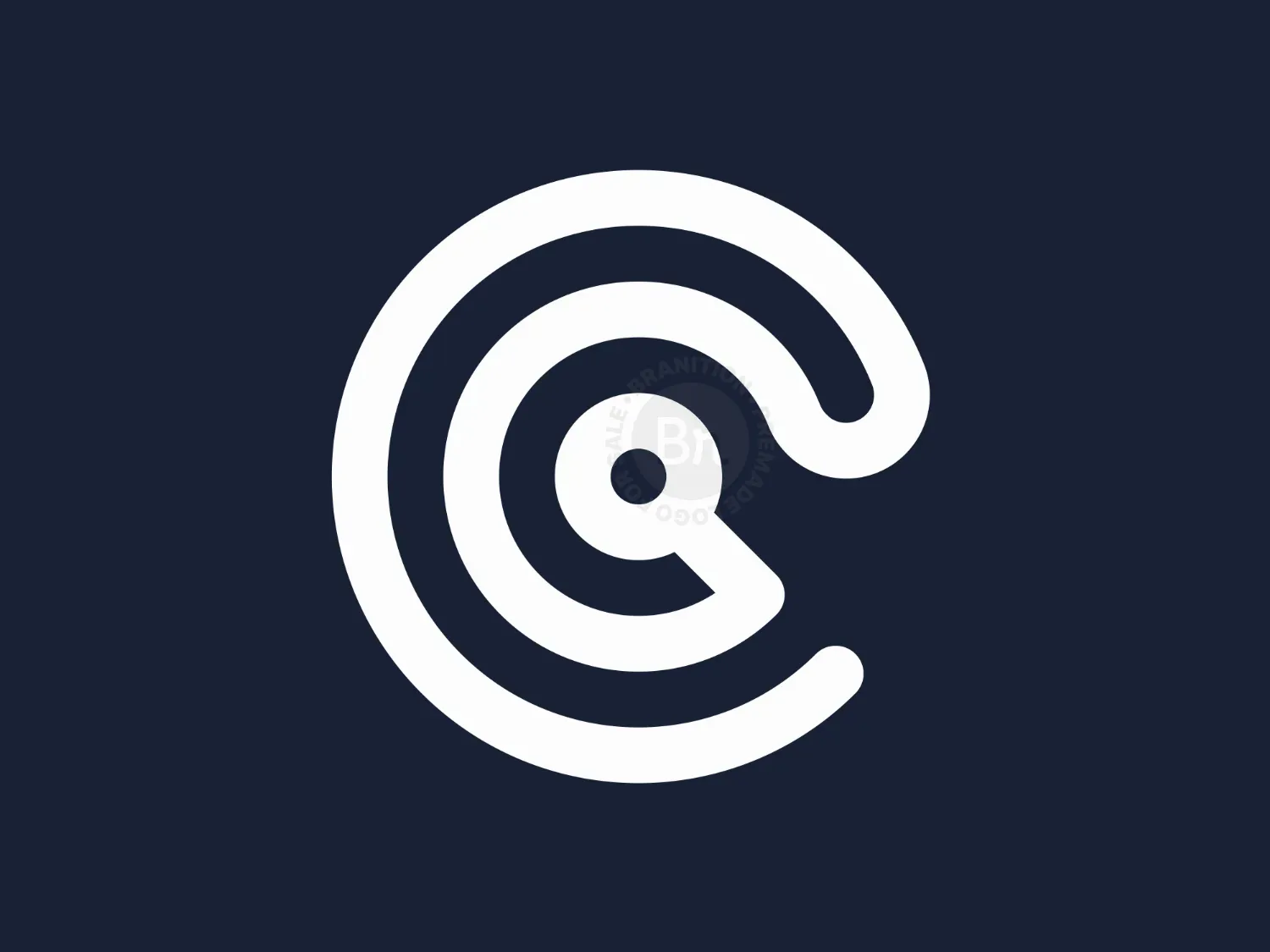Letter C Search Magnifying Glass Logo