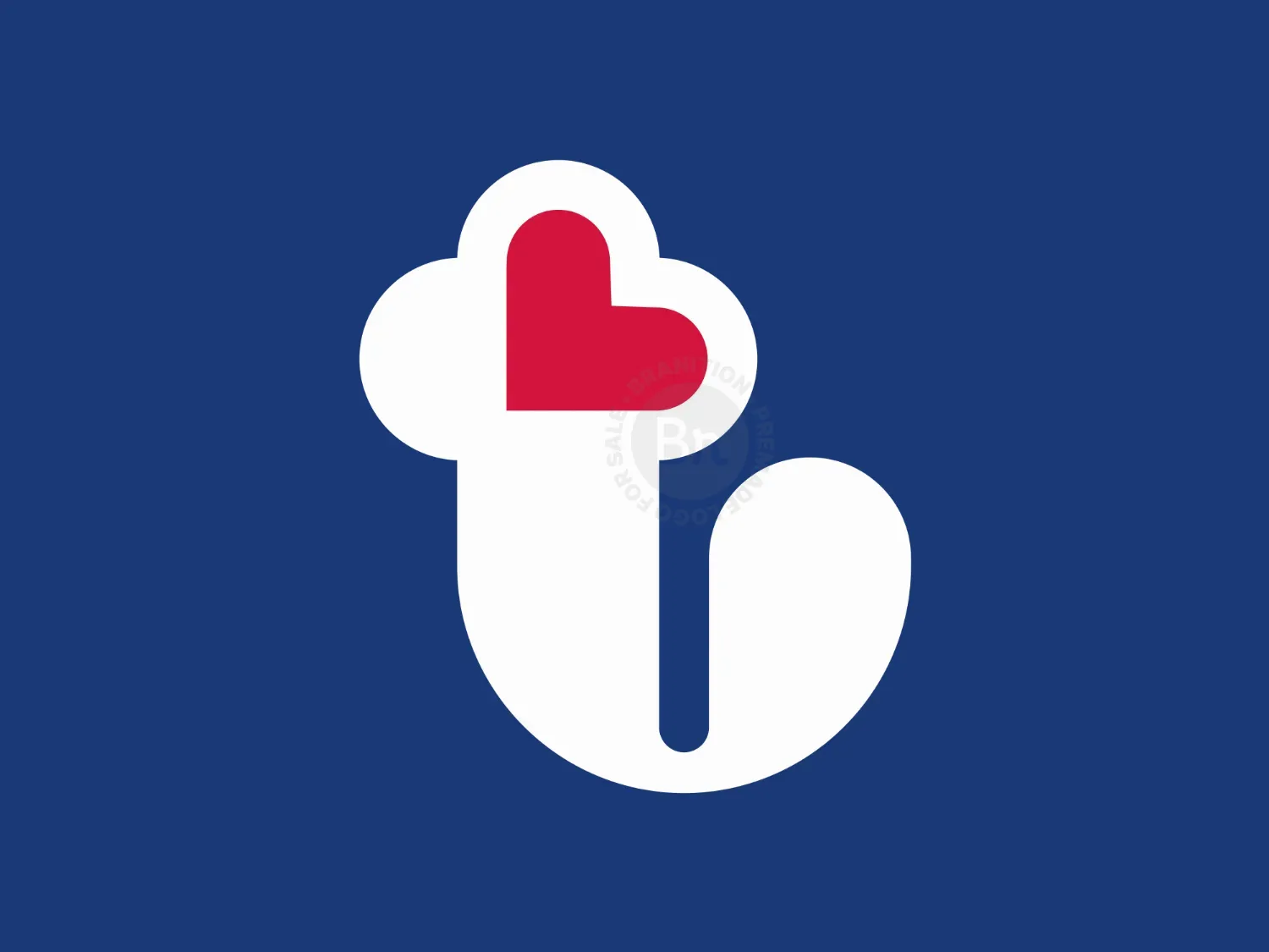Letter T Love Symbol Logo