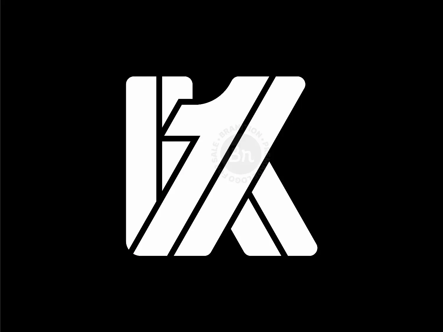 Letter K1 Number 1K Simple Geometric Line Monogram Logo