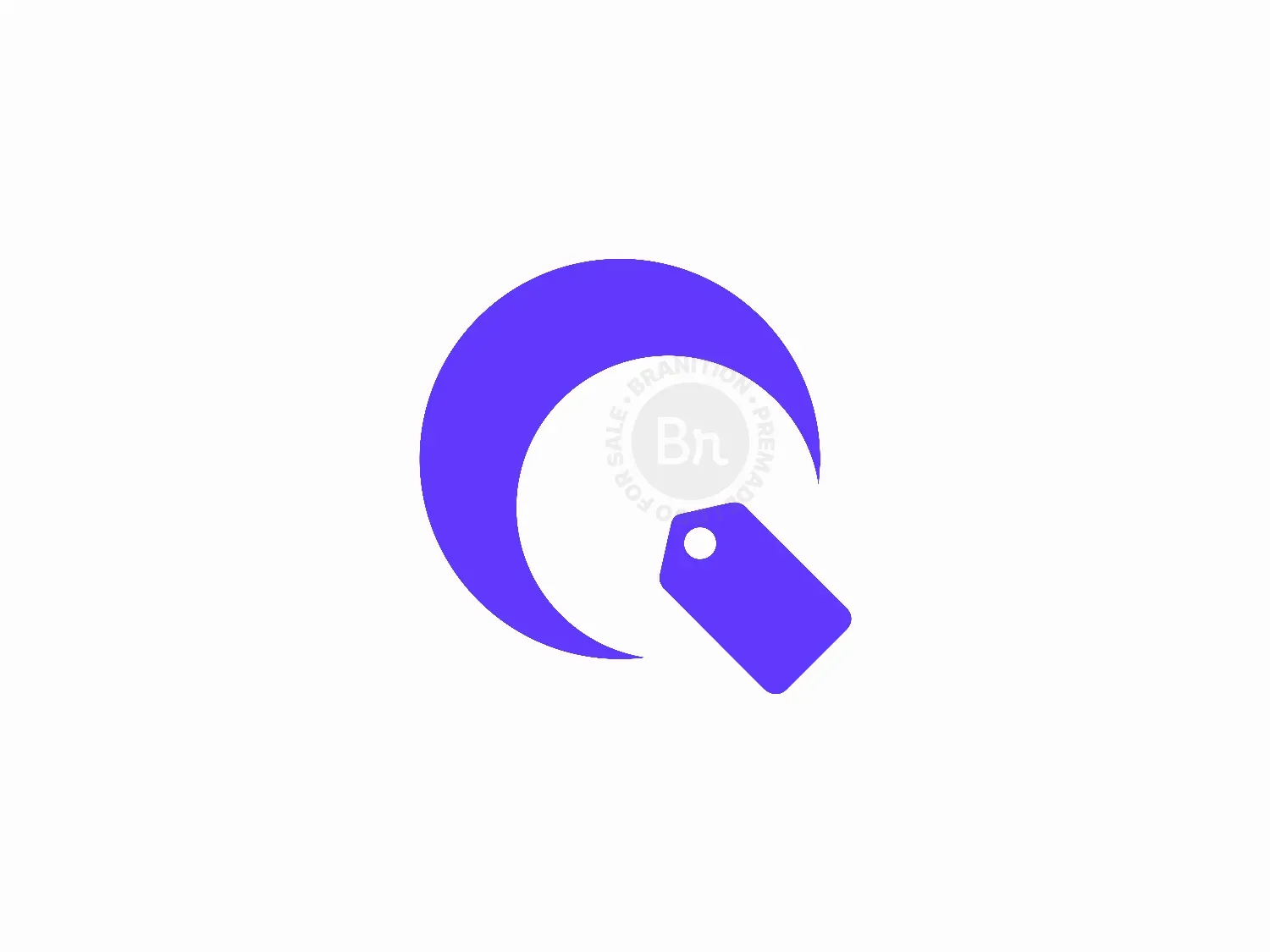 Q Letter Moon Tag Logo Design
