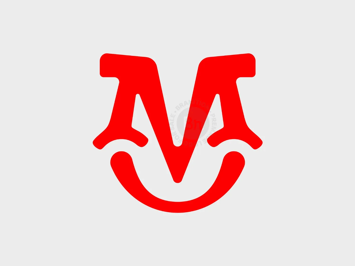Letter M Smiling Face Logo