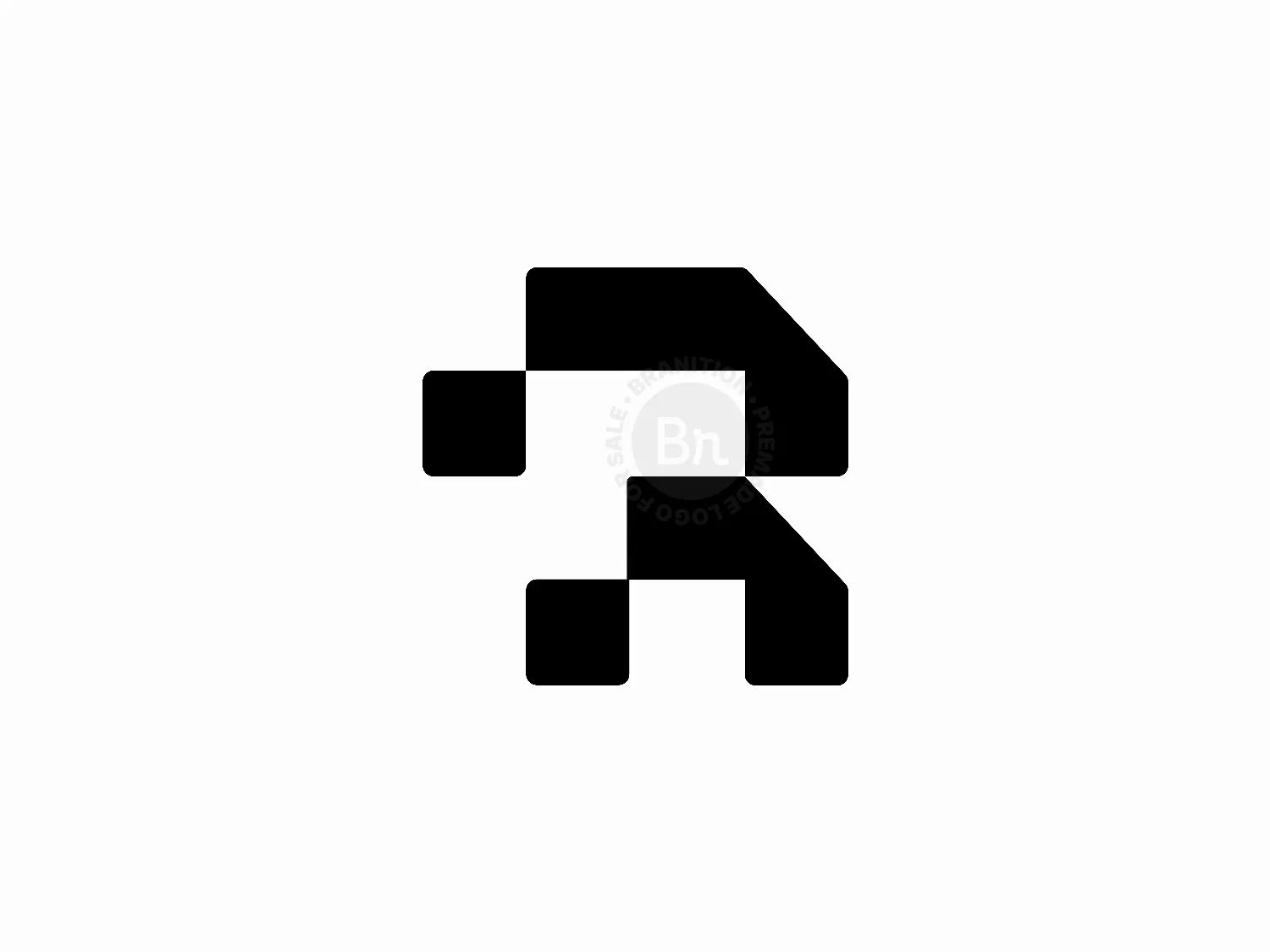 Pixel R Letter Logo Design