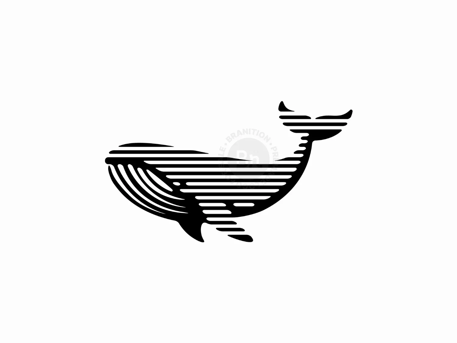 Digital Line Art Whale Logo