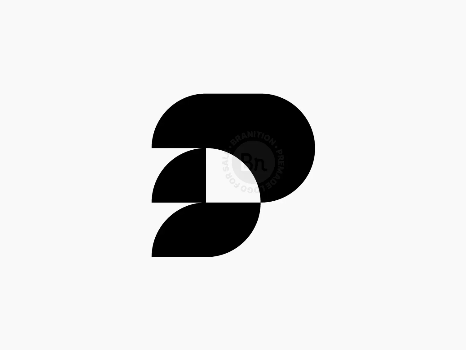 Geometric P Monogram // Modern Logo For Sale