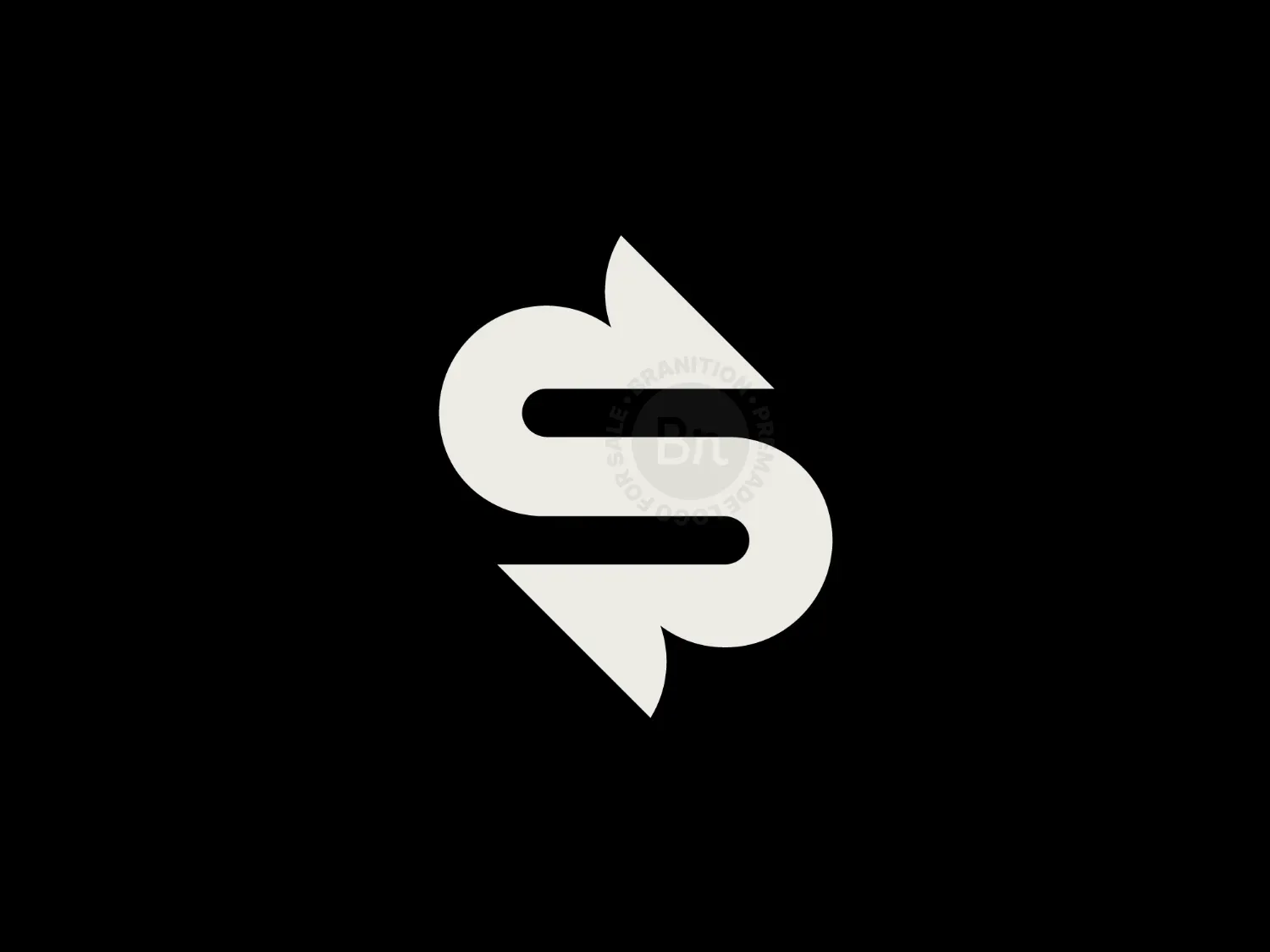 S Monogram & Arrow, Crypto Fintech Logo