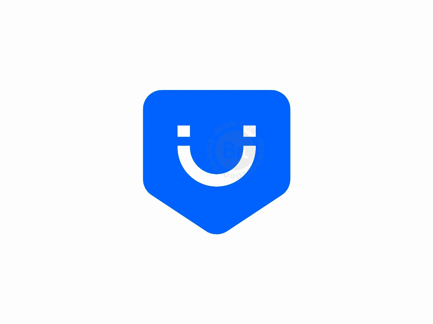 Blue Smiley Shield Logo Design