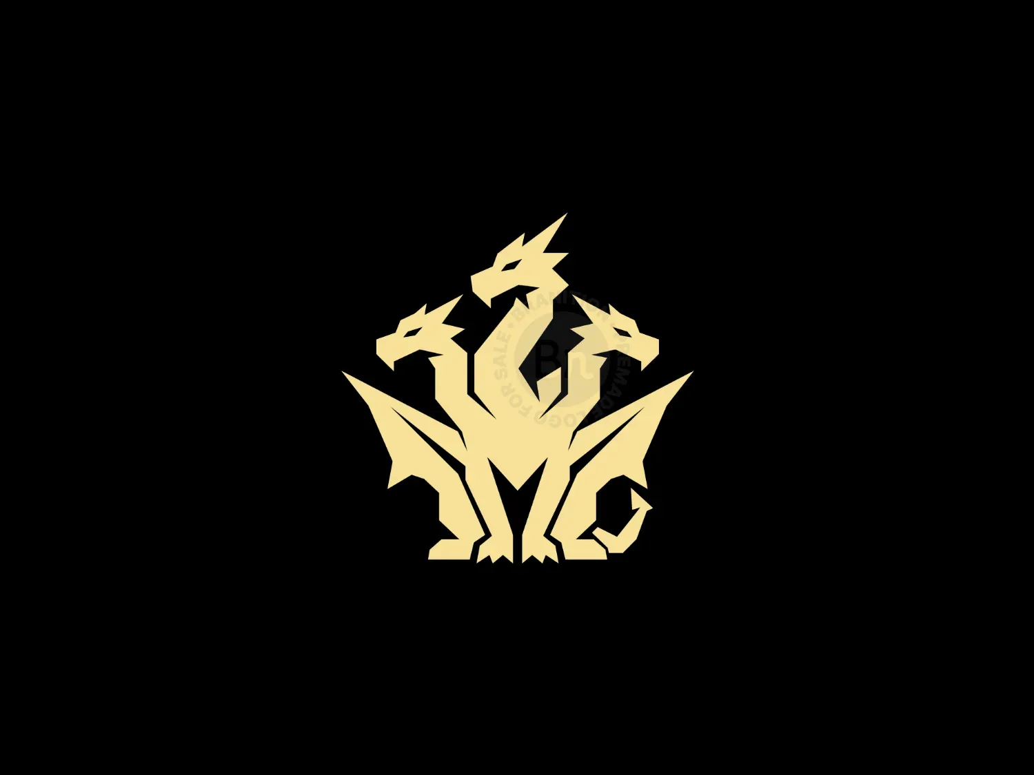 Strength & Dominance Tirple Head Dragon Logo