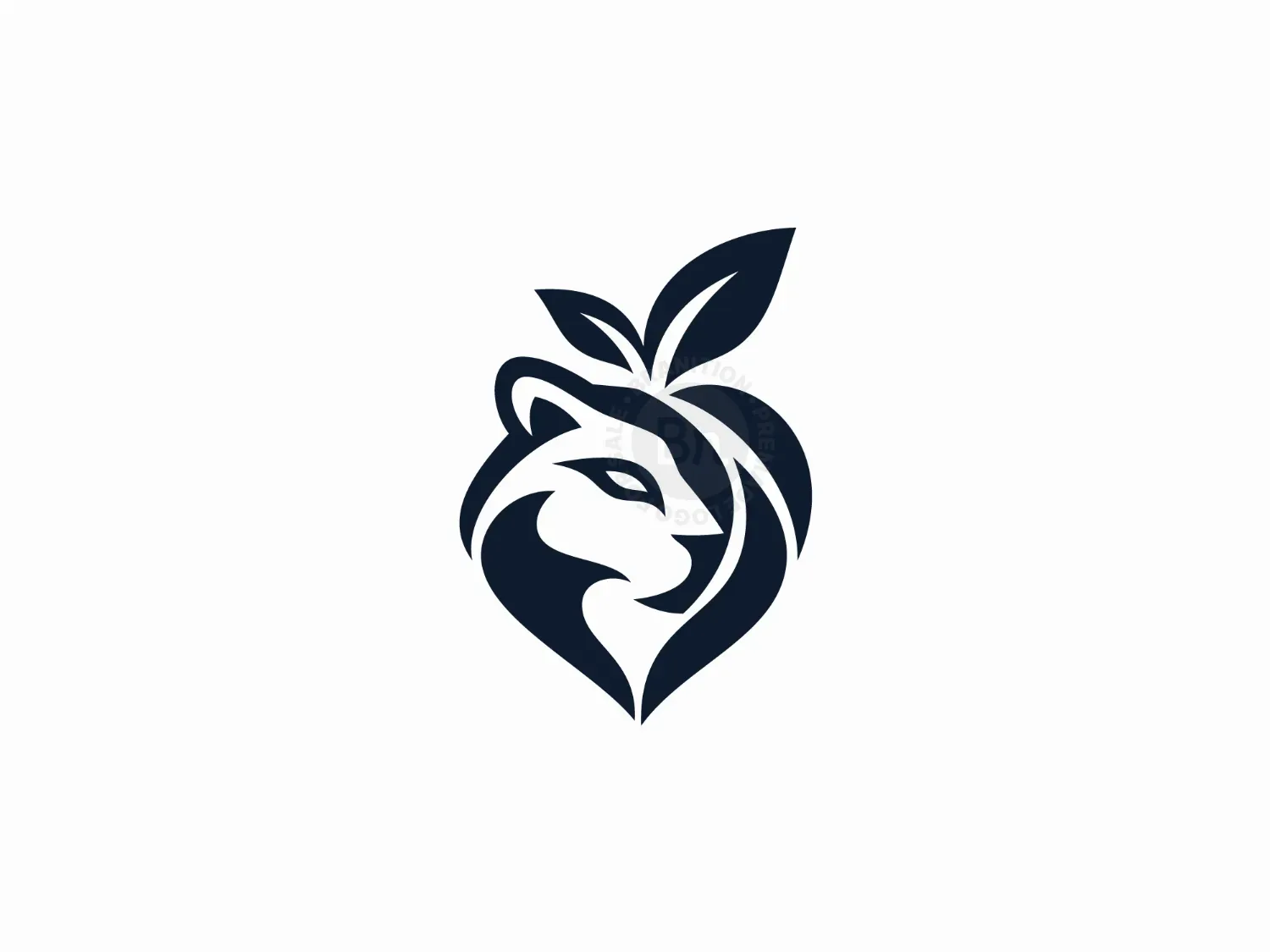 Panther Peach Fruit Logo