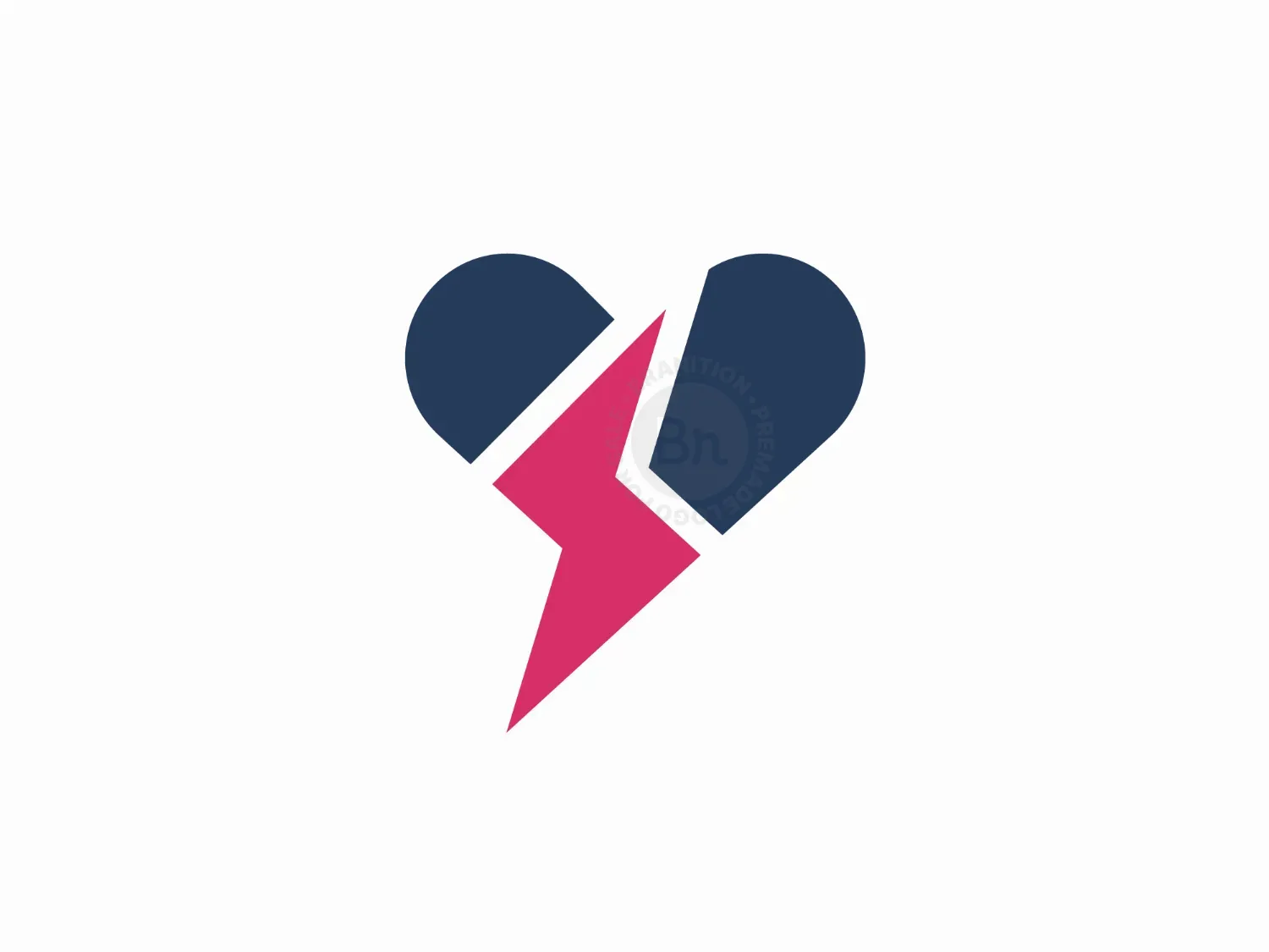 Flash Lightning Heart Love Logo