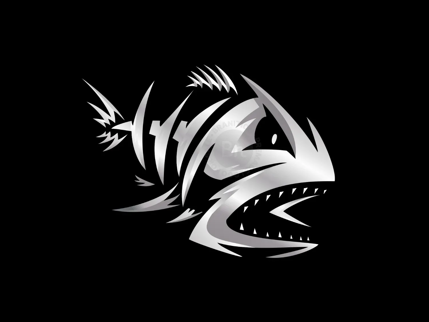 Skeleton Fish Team Logo - Branition